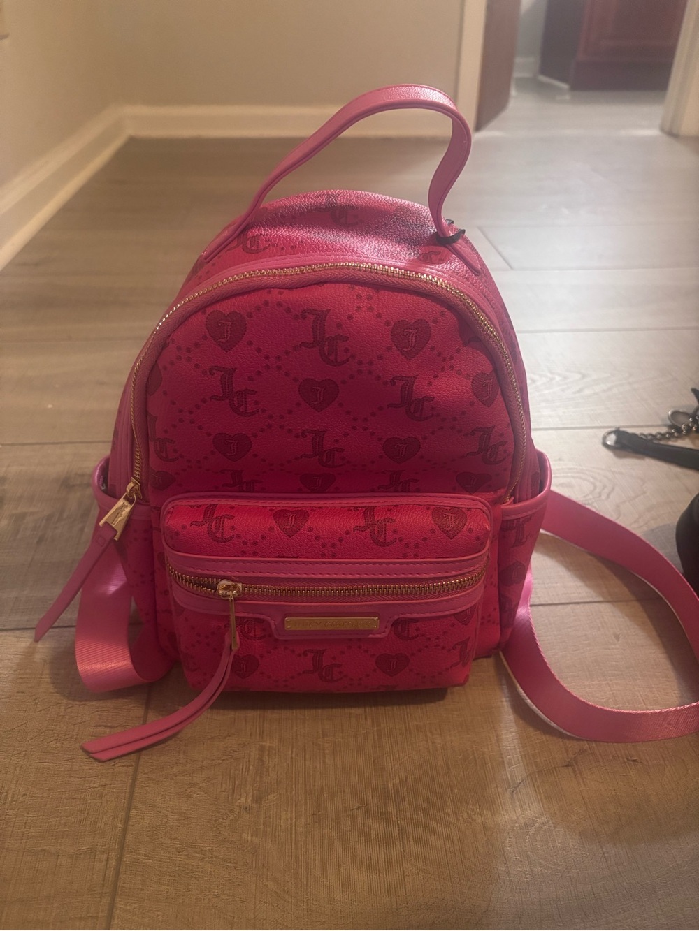 Juicy Couture Hot Pink Logo Heart Mini Backpack
